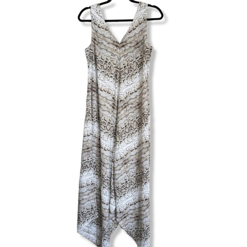 SOHO Apparel Python Print Fit And Flare Midi Maxi Dress Strappy Size S Shark bit